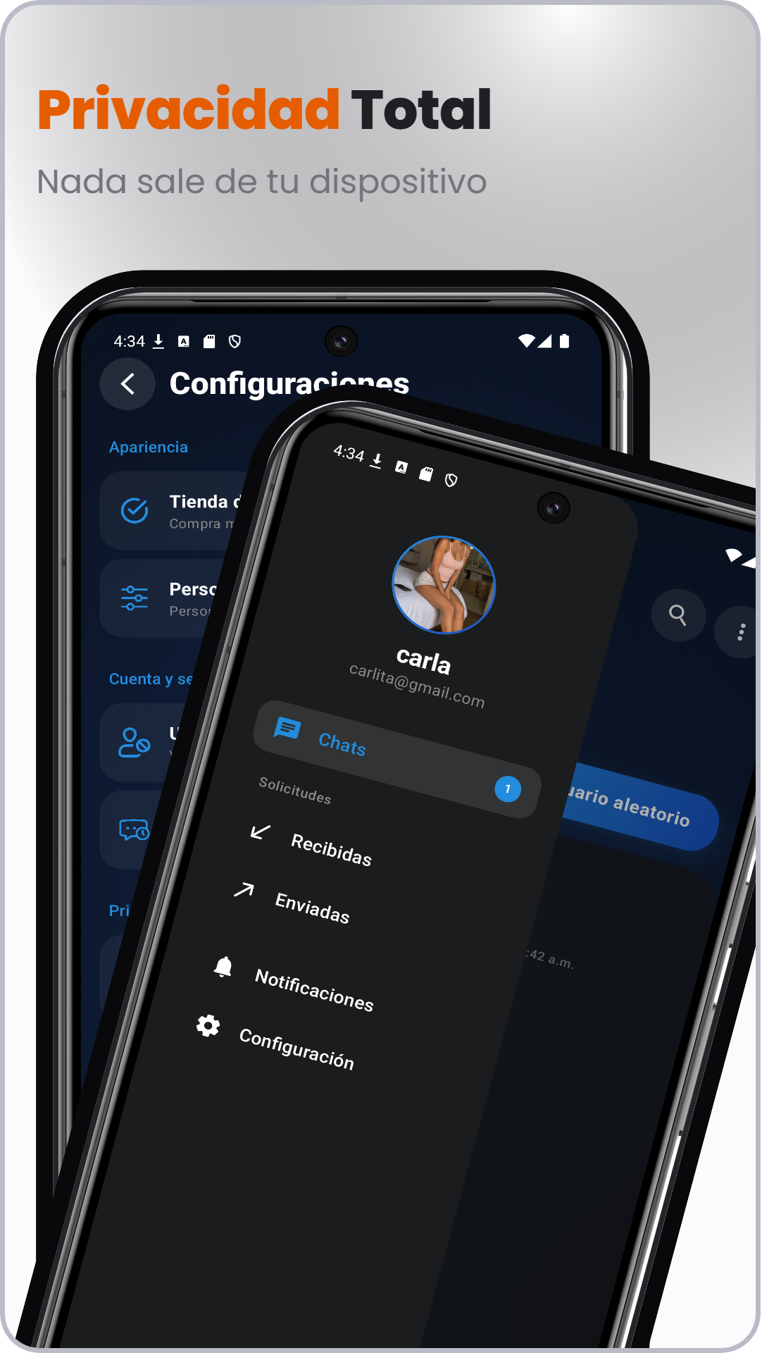 Captura de ChatOk: Chat privado y social